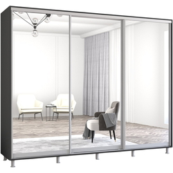 Dulap-cupe Mobildor Aron 3 usi oglinda 240x230x60 (Anthracite) Thumb