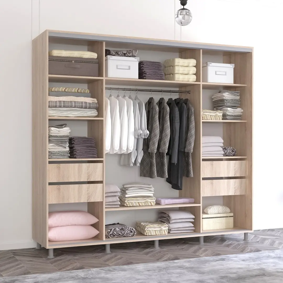 Dulap-cupe Mobildor Aron 3 usi oglinda 250x220x60 (Sonoma Oak) - 3