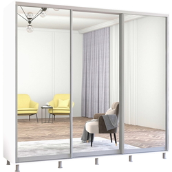 Шкаф-купе Mobildor Aron 3 зеркальные двери 250x220x60 (White) Thumb