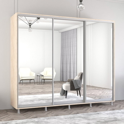 Dulap-cupe Mobildor Aron 3 usi oglinda 260x220x60 (Sonoma Oak)