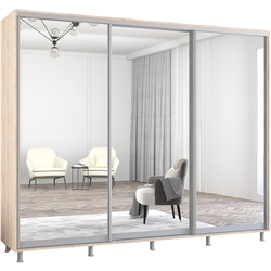 Dulap-cupe Mobildor Aron 3 usi oglinda 270x230x60 (Sonoma Oak) Thumb