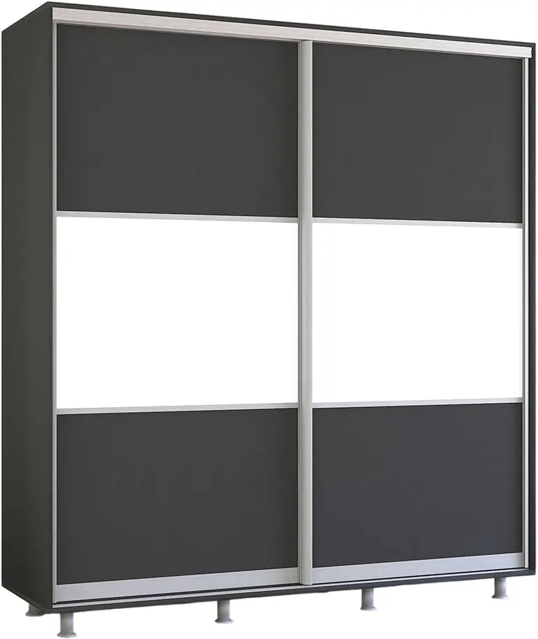 Шкаф-купе Mobildor Aron K 190x240x60 (Anthracite/White) - 2