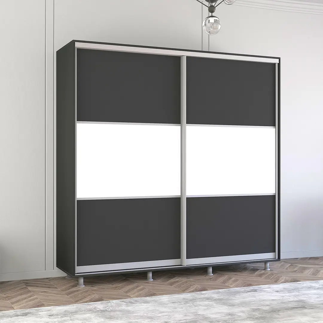 Шкаф-купе Mobildor Aron K 220x210x60 (Anthracite/White)