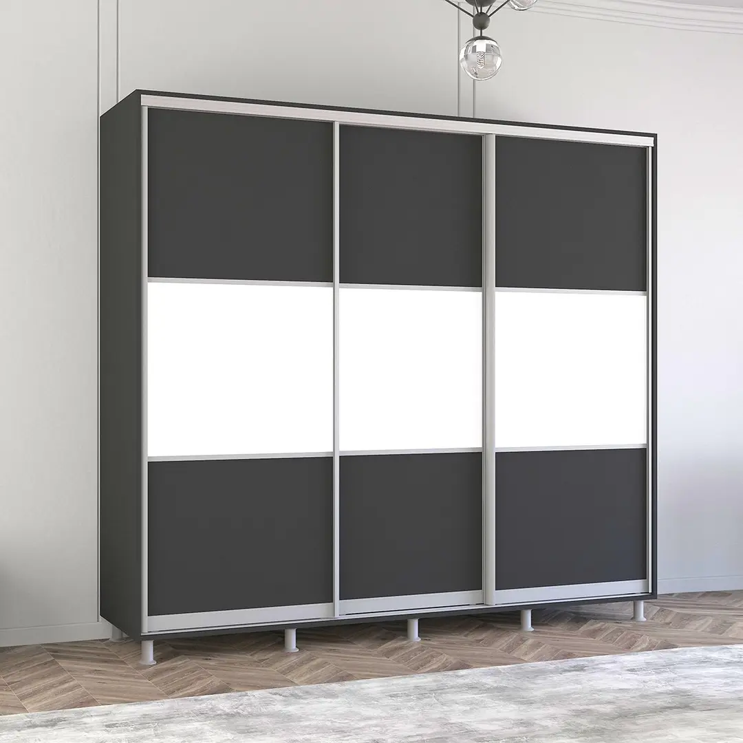Шкаф-купе Mobildor Aron K 240x220x60 (Anthracite/White)
