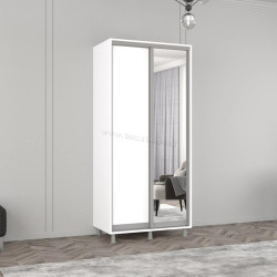 Шкаф-купе Mobildor Aron-P 1 зеркало/1 ДСП 100x210x60 (White)