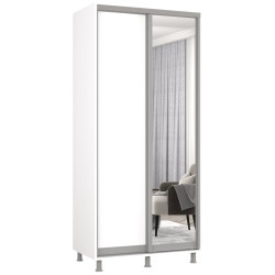 Шкаф-купе Mobildor Aron-P 1 зеркало/1 ДСП 110x200x60 (White) Thumb