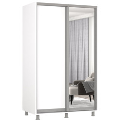 Шкаф-купе Mobildor Aron-P 1 зеркало/1 ДСП 160x200x60 (White) Thumb