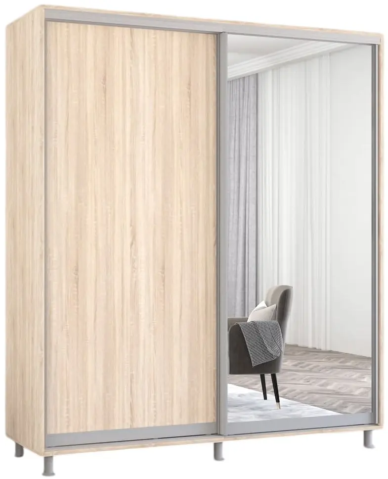 Dulap-cupe Mobildor Aron-P 1 oglinda/1 PAL 190x210x60 (Sonoma Oak) - 3