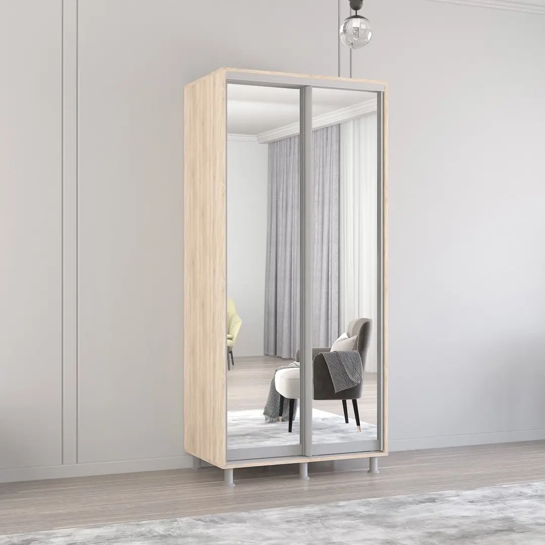 Dulap-cupe Mobildor Aron-P 2 usi oglinda 100x230x60 (Sonoma Oak)