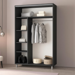 Dulap-cupe Mobildor Aron-P 2 usi oglinda 110x200x60 (Anthracite) Thumb