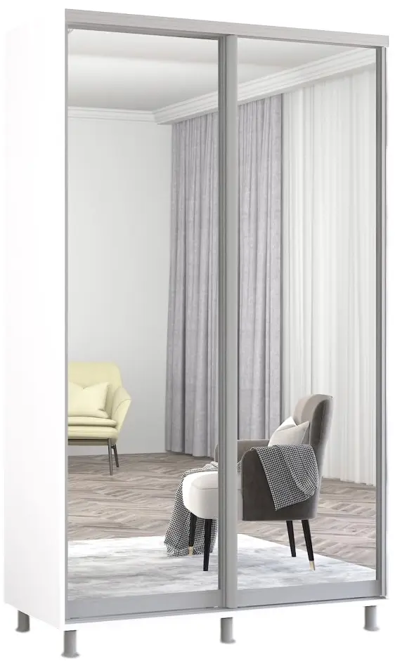 Dulap-cupe Mobildor Aron-P 2 usi oglinda 140x230x60 (White) - 2