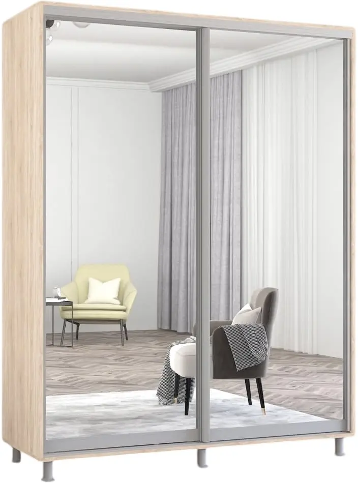 Dulap-cupe Mobildor Aron-P 2 usi oglinda 180x240x60 (Sonoma Oak) - 2