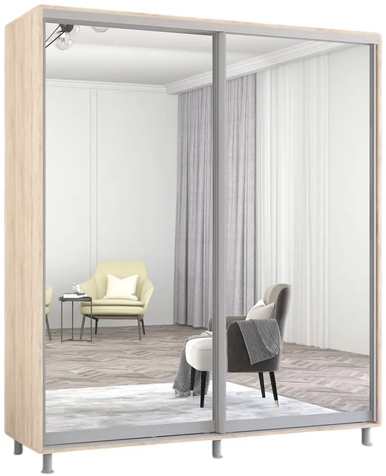 Dulap-cupe Mobildor Aron-P 2 usi oglinda 190x220x60 (Sonoma Oak) - 3