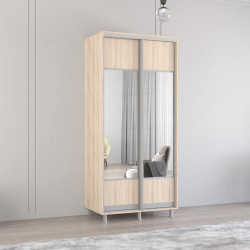 Dulap-cupe Mobildor Aron-P K1 orizontal/cu oglinda 130x210x60 (Sonoma Oak)