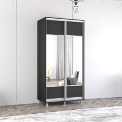 Dulap-cupe Mobildor Aron-P K1 orizontal/cu oglinda 130x220x60 (Anthracite)