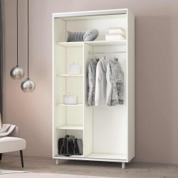 Шкаф-купе Mobildor Aron-P K1 горизонтальный/с зеркалом 130x220x60 (White) Thumb