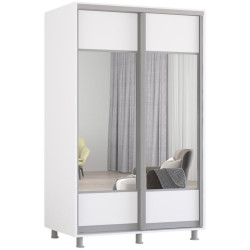 Шкаф-купе Mobildor Aron-P K1 горизонтальный/с зеркалом 150x230x60 (White) Thumb