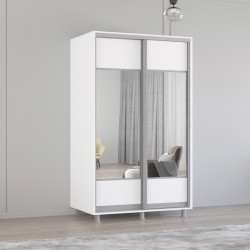 Шкаф-купе Mobildor Aron-P K1 горизонтальный/с зеркалом 160x230x60 (White)