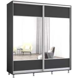 Шкаф-купе Mobildor Aron-P K1 горизонтальный/с зеркалом 190x230x60 (Anthracite) Thumb