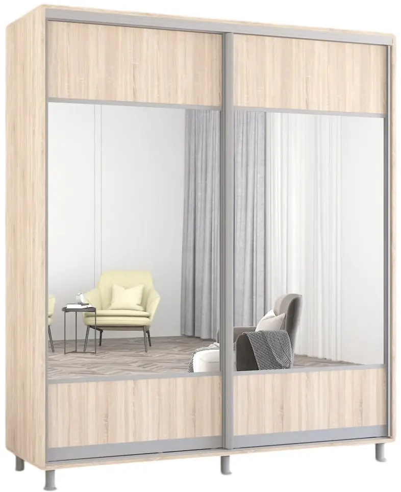 Dulap-cupe Mobildor Aron-P K1 orizontal/cu oglinda 190x240x60 (Sonoma Oak) - 3