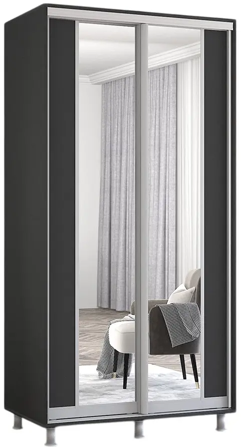 Dulap-cupe Mobildor Aron-P K2 vertical/cu oglinda 110x210x60 (Anthracite) - 3