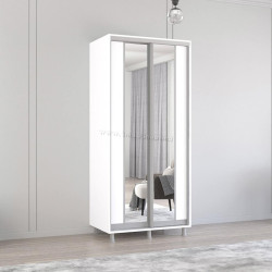 Шкаф-купе Mobildor Aron-P K2 вертикальный/с зеркалом 110x220x60 (White)
