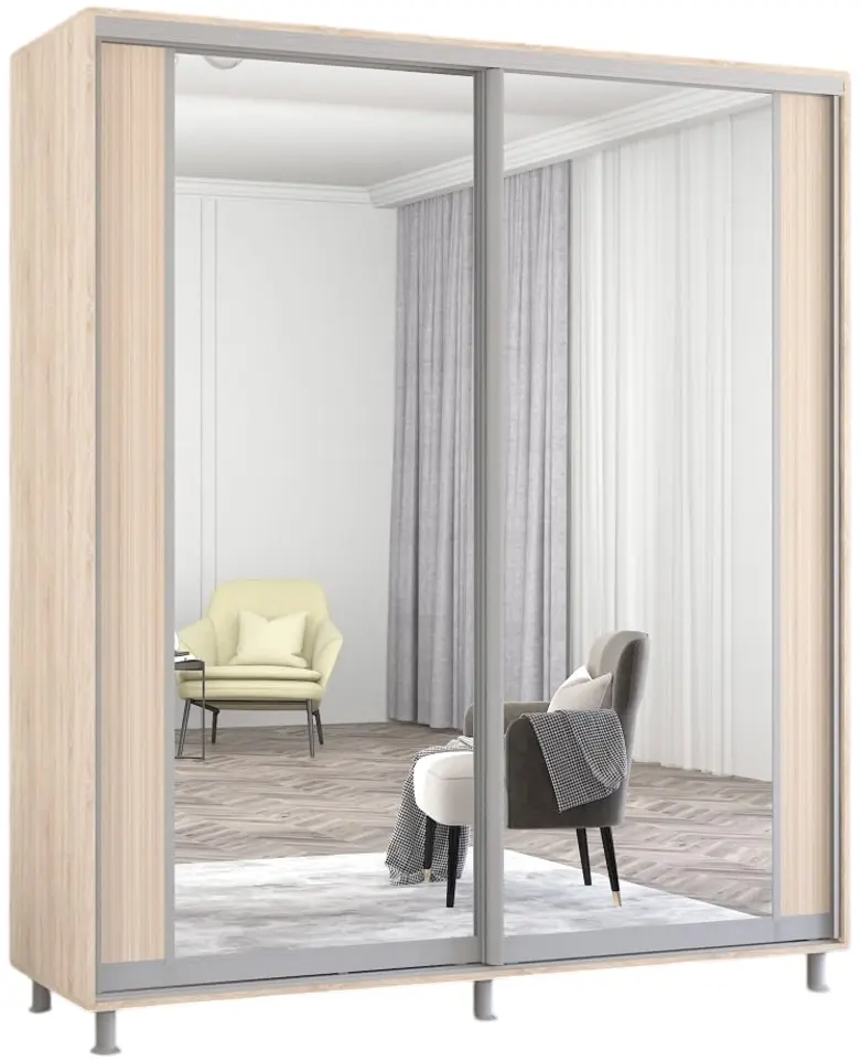 Dulap-cupe Mobildor Aron-P cu oglinda K2 190x230x60 (Sonoma Oak) - 2