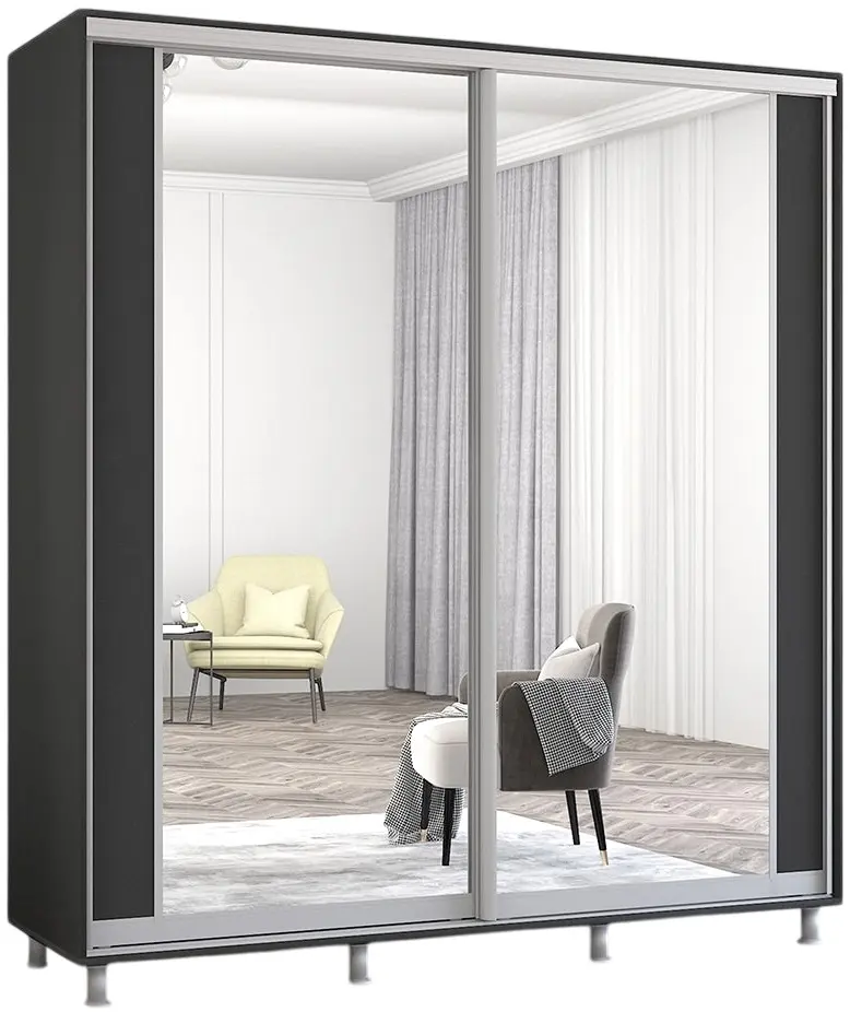 Dulap-cupe Mobildor Aron-P cu oglinda K2 200x200x60 (Anthracite) - 2