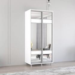 Шкаф-купе Mobildor Aron-P с зеркалом K3 Zebra 100x220x60 (White)