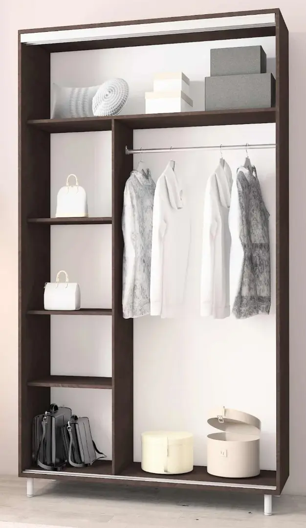 Dulap-cupe Mobildor Aron-P cu oglinda K3 Zebra 130x230x60 (Wenge)