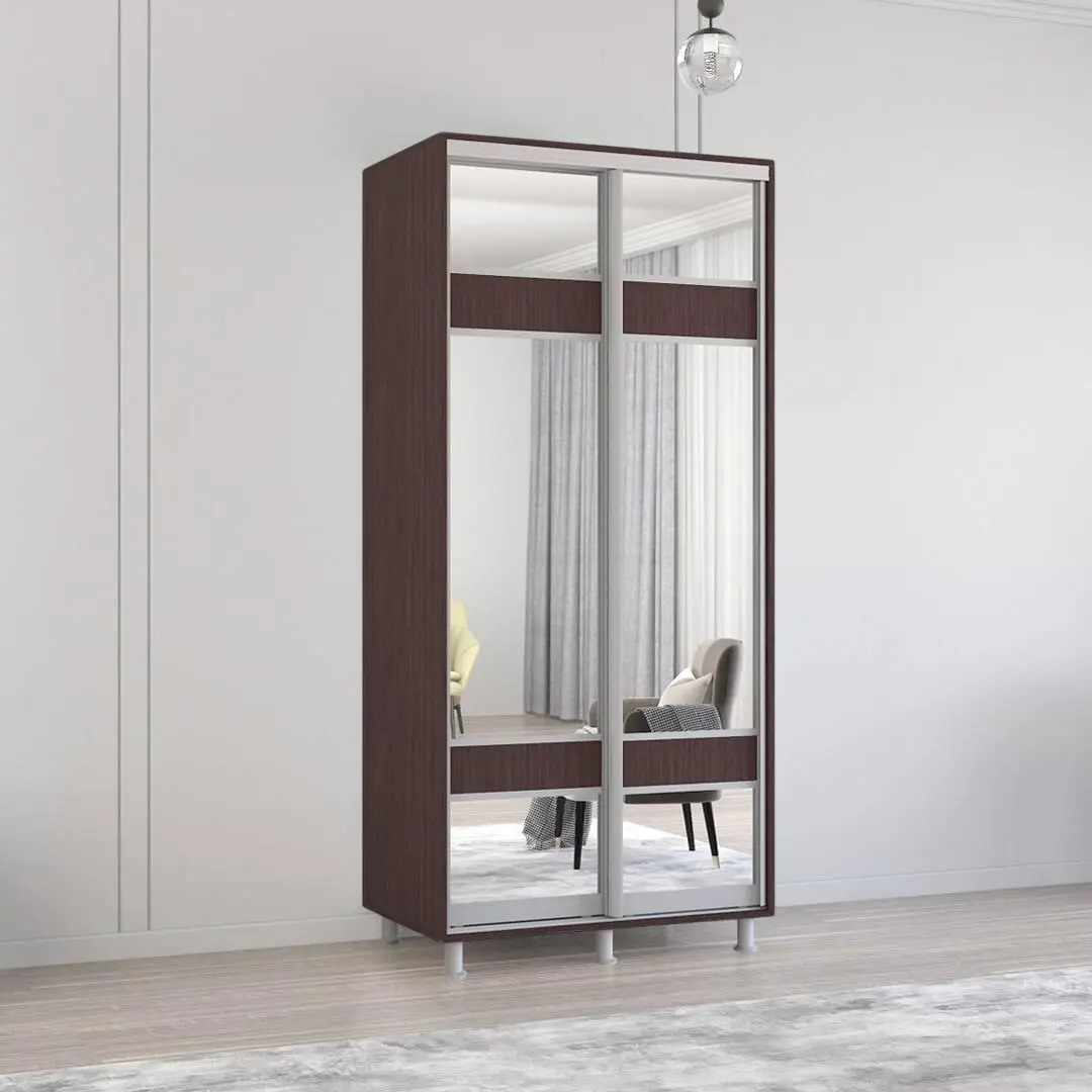 Dulap-cupe Mobildor Aron-P cu oglinda K3 Zebra 130x230x60 (Wenge)