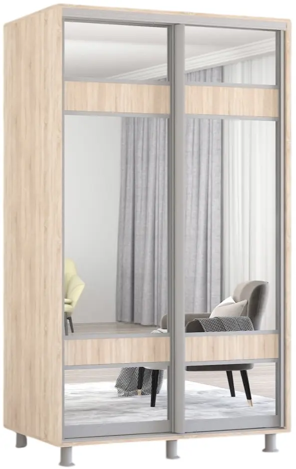 Шкаф-купе Mobildor Aron-P с зеркалом K3 Zebra 160x230x60 (Sonoma Oak) - 2