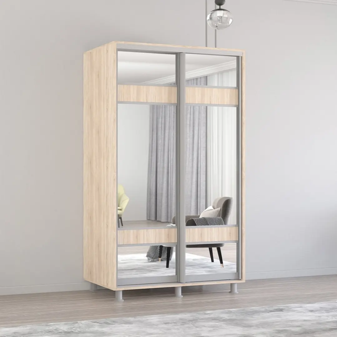 Шкаф-купе Mobildor Aron-P с зеркалом K3 Zebra 160x230x60 (Sonoma Oak)