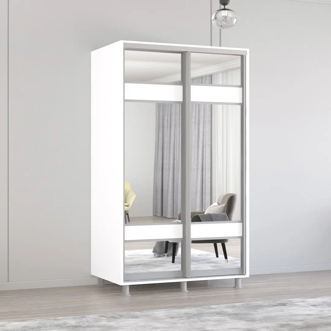 Dulap-cupe Mobildor Aron-P cu oglinda K3 Zebra 160x230x60 (White)