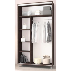 Dulap-cupe Mobildor Aron-P cu oglinda K3 Zebra 180x200x60 (Wenge) Thumb