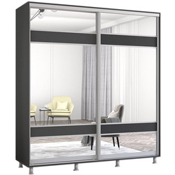 Dulap-cupe Mobildor Aron-P cu oglinda K3 Zebra 190x230x60 (Anthracite) Thumb