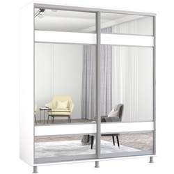 Dulap-cupe Mobildor Aron-P cu oglinda K3 Zebra 190x240x60 (White) Thumb