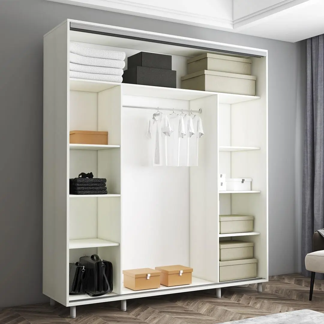 Dulap-cupe Mobildor Aron-P cu oglinda K3 Zebra 200x240x60 (White)