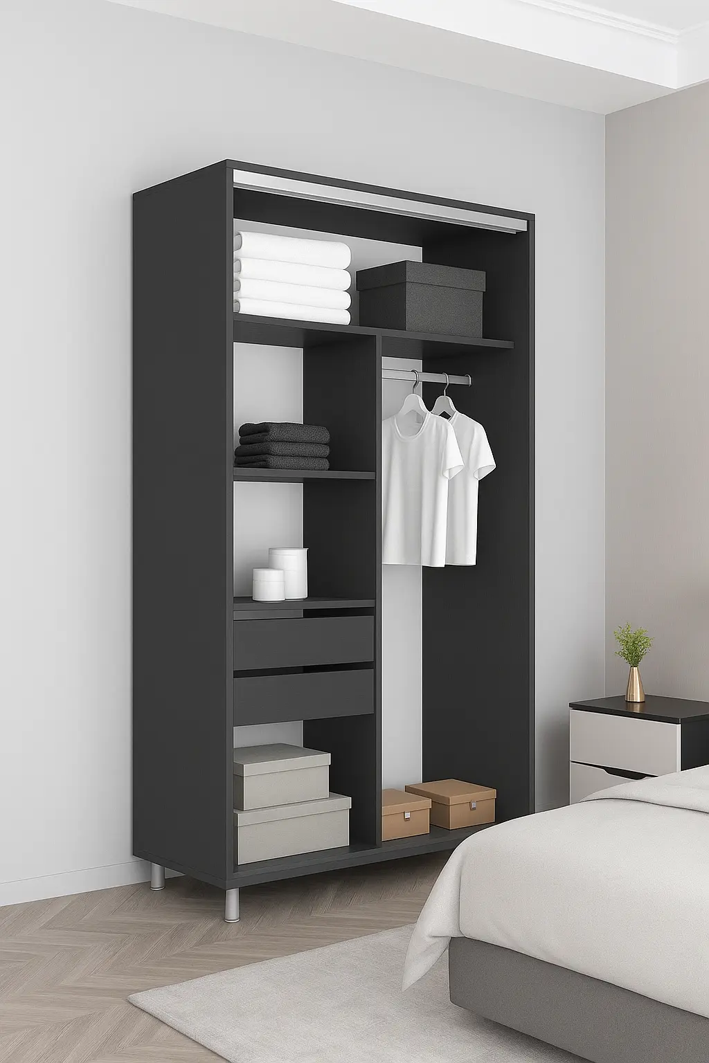 Dulap-cupe Mobildor Aron-S 1 oglinda/1 PAL 140x220x60 (Anthracite)