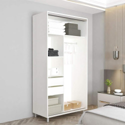 Dulap-cupe Mobildor Aron-S 1 oglinda/1 PAL 140x220x60 (Brilliant White) Thumb