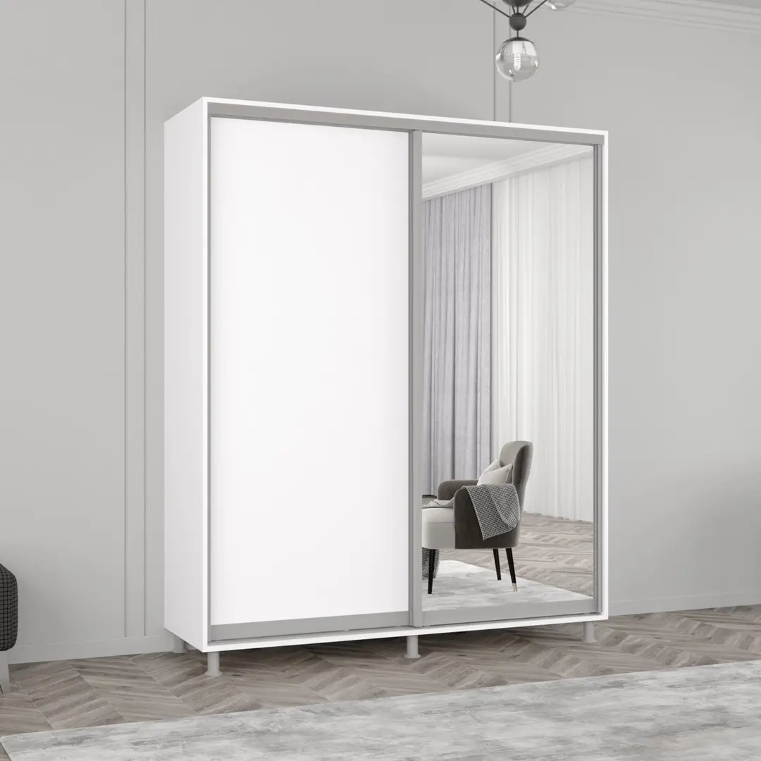 Dulap-cupe Mobildor Aron-S 1 oglinda/1 PAL 170x230x60 (Brilliant White)