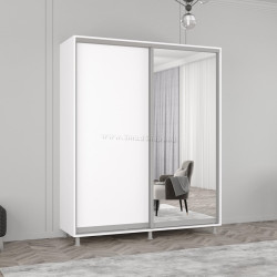Шкаф-купе Mobildor Aron-S 1 зеркало/1 ДСП 180x240x60 (Brilliant White)