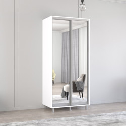 Dulap-cupe Mobildor Aron-S 2 usi oglinda 100x220x60 (White)