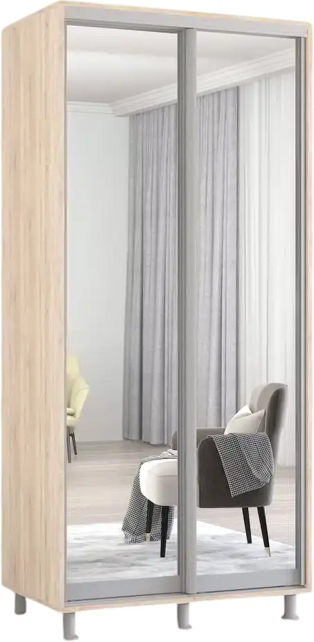 Dulap-cupe Mobildor Aron-S 2 usi oglinda 120x200x60 (Sonoma Oak) - 2