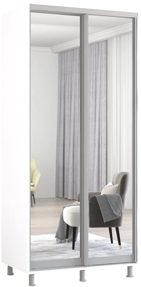 Шкаф-купе Mobildor Aron-S 2 зеркальные двери 120x220x60 (White) - 2