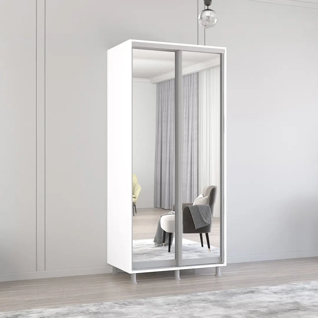 Шкаф-купе Mobildor Aron-S 2 зеркальные двери 120x240x60 (White)