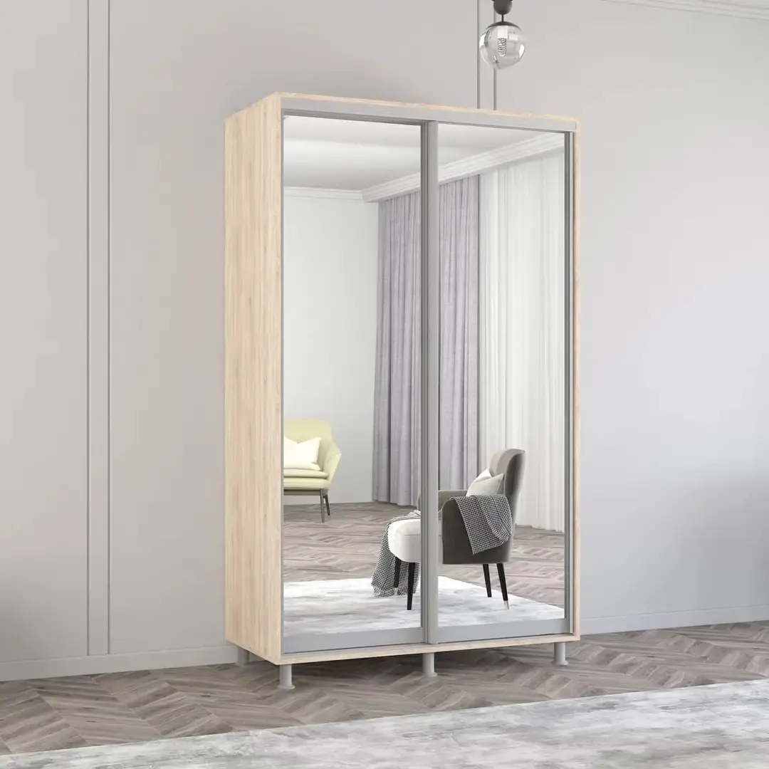 Dulap-cupe Mobildor Aron-S 2 usi oglinda 130x220x60 (Sonoma Oak)