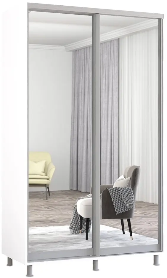 Dulap-cupe Mobildor Aron-S 2 usi oglinda 130x240x60 (White) - 2