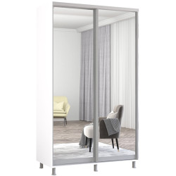 Шкаф-купе Mobildor Aron-S 2 зеркальные двери 140x210x60 (White) Thumb