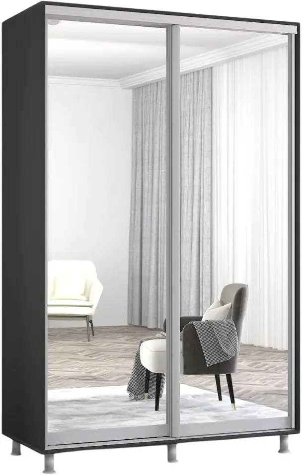Шкаф-купе Mobildor Aron-S 2 зеркальные двери 150x230x60 (Anthracite) - 2